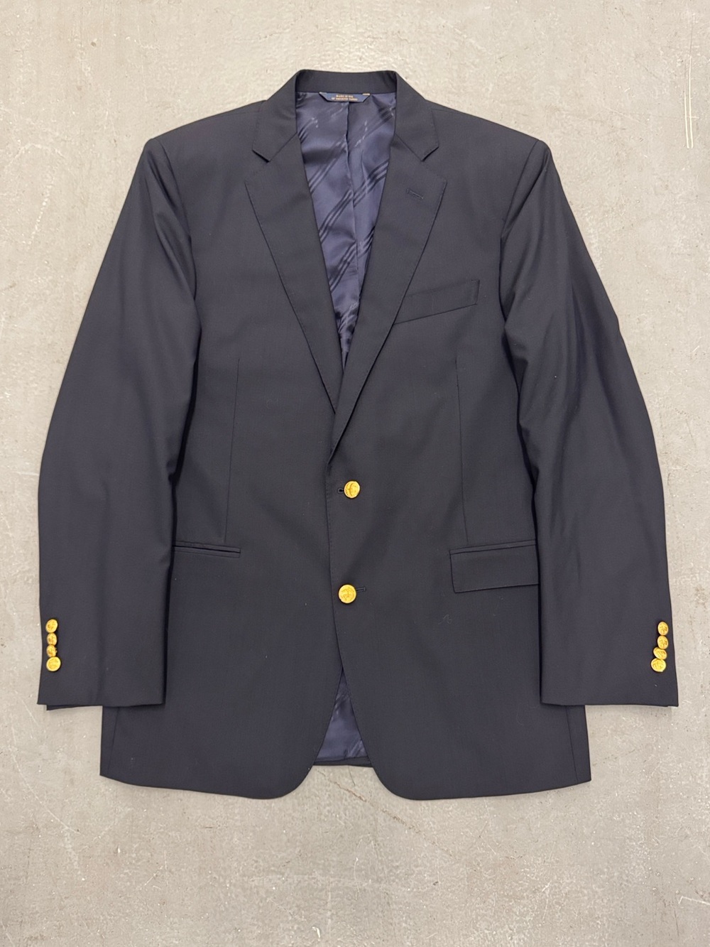Brooks Brothers VBC 1818 Regent Navy Blazer with Gold Buttons 41L - Made In USA